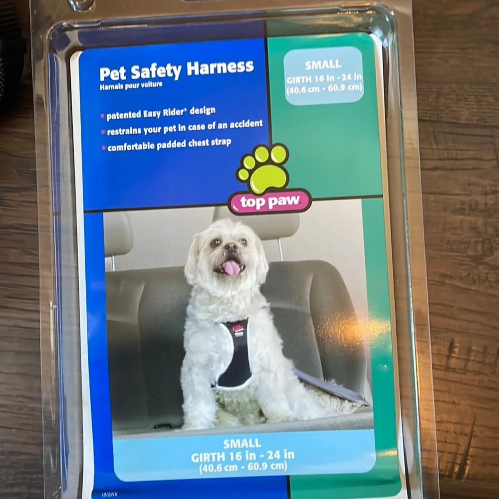 NWT Top Paw Black Pet/Dog Safety Car Harness Small